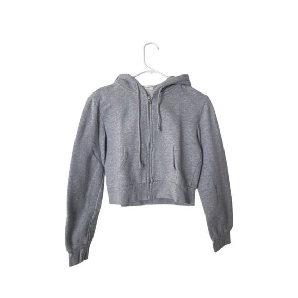 John Galt Gray Cropped Hoodie Jacket Womens - Picture 1 of 6